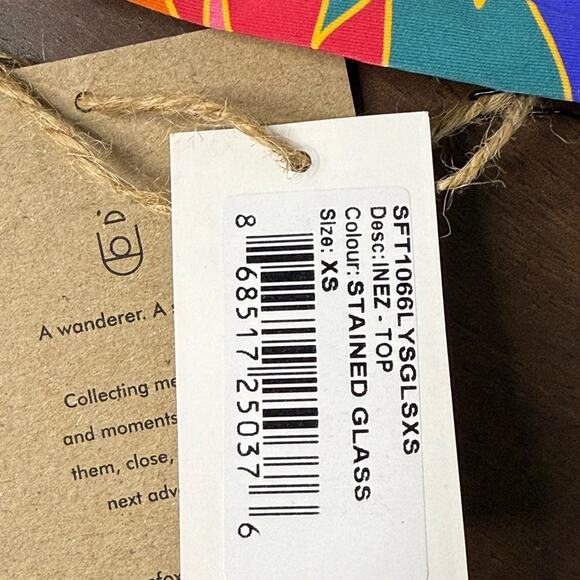 Stone Fox Swim Inez Bandeau Bikini Top in Stained‎ Glass Print XS NWT - Picture 8 of 9